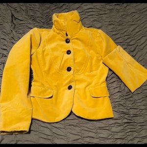 J.Crew mustard yellow blazer velvet type material
